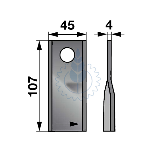 NOŽ ROTO KOSE KUHN 107X45X4 R18 LIJEVI SCHUMACHER