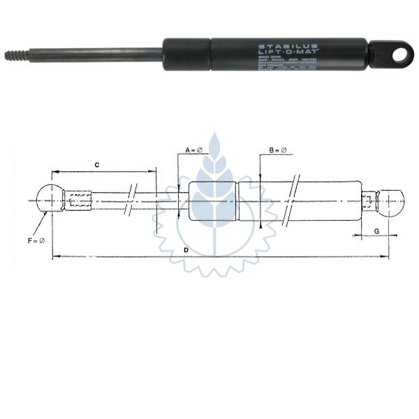 Amortizer vrata MF 125-255 300Nm