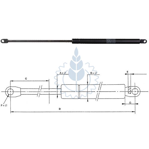 AMORTIZER HAUBE L=500 400Nm SDF