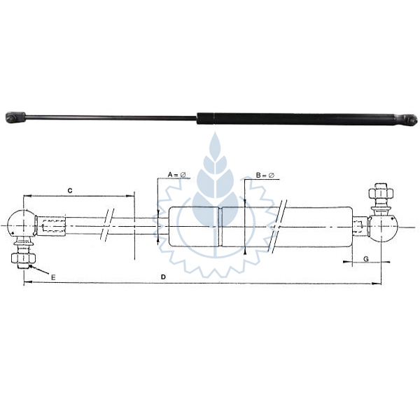 AMORTIZER HAUBE L=585 600Nm