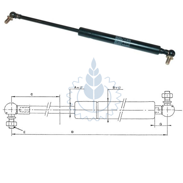 AMORTIZER STAKLA L=285 180Nm