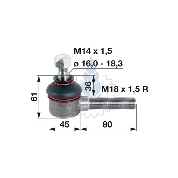 KRAJNIK SPONE M18x1.5 KON.16,5-18.5 L-95