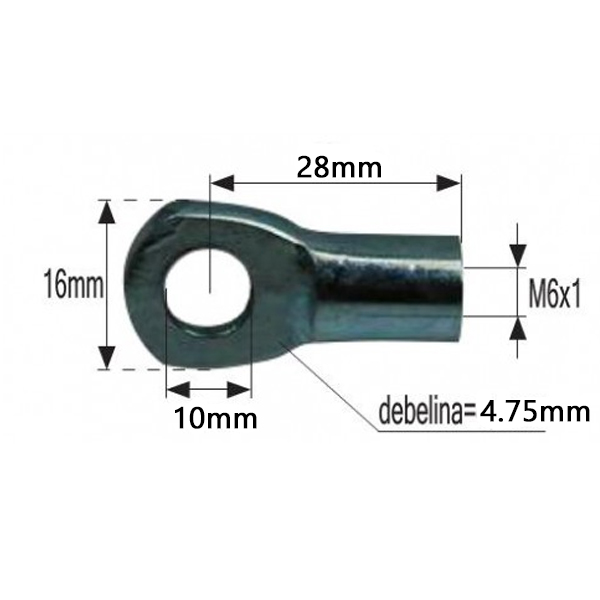 PRIKLJUČAK AMORTIZERA M6X1/OKO10/ L=28