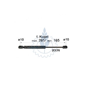 AMORTIZER VRATA SDF L=265 200N