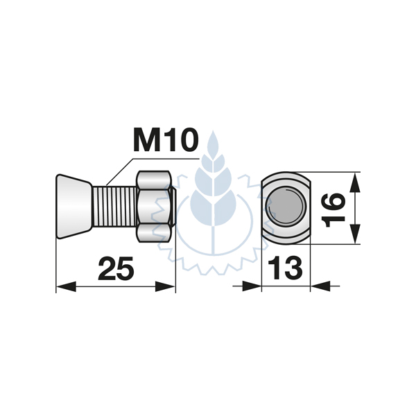 Vijak M10x25 oval 12.9