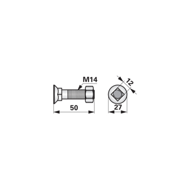 VIJAK M 14X 50 FIRKANT 10.9